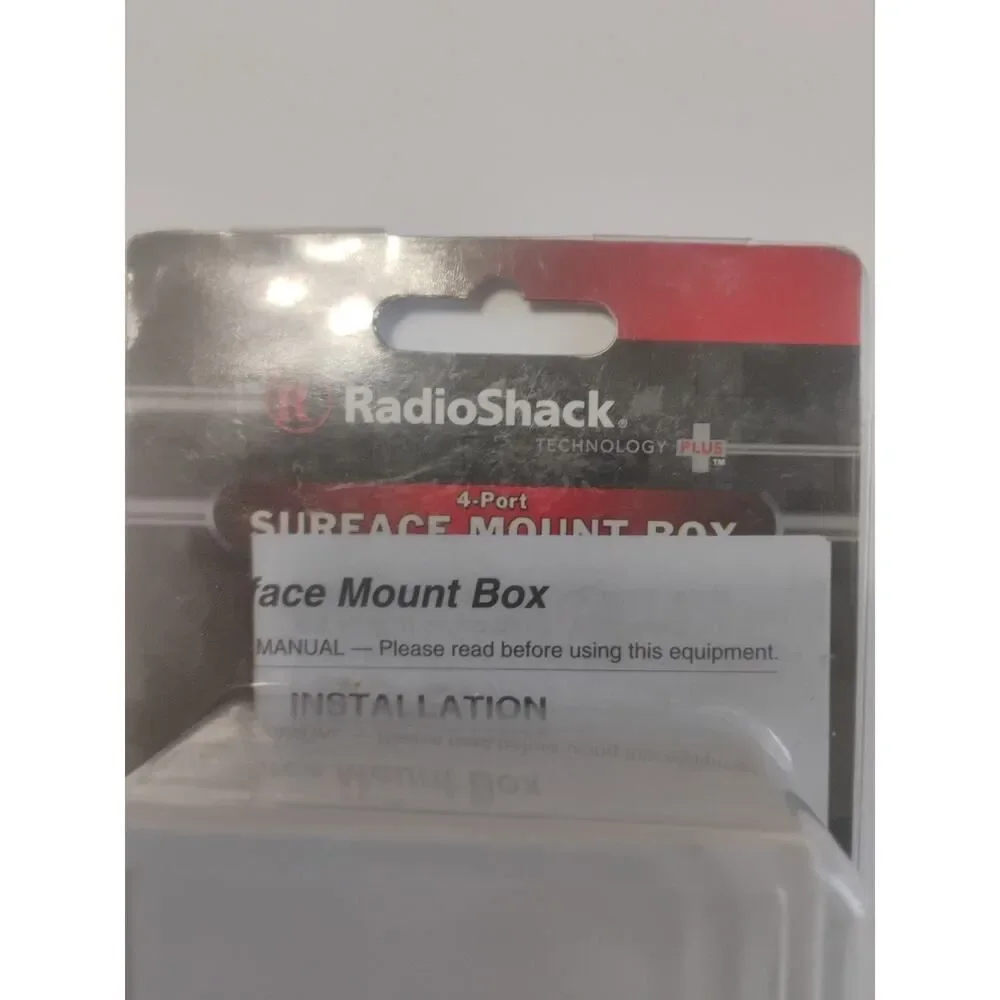 RadioShack Snap-In 4-Port Surface-Mount Box White, 278-2093 with assorted jacks